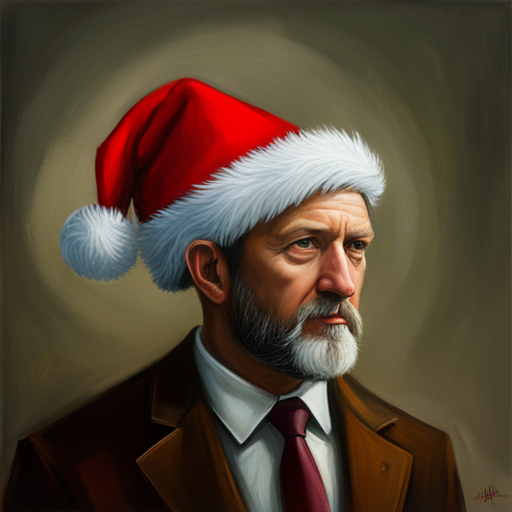 santa hat, brown background, oil painting, Brian Despain, behance contest winner, tonalism, oil on canvas, hyper realism, speedpainting