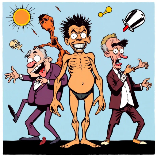 surreal anatomy, exaggerated proportions, humorous tone, playful composition, bold outlines, vibrant colors, expressive characters, cartoonish style, Roy Lichtenstein, pop art influence, dynamic poses, satirical elements, graphic design, stylized forms, exaggerated features, humorous exaggeration, abstract representation, whimsical charm, exaggerated scale, comical movement