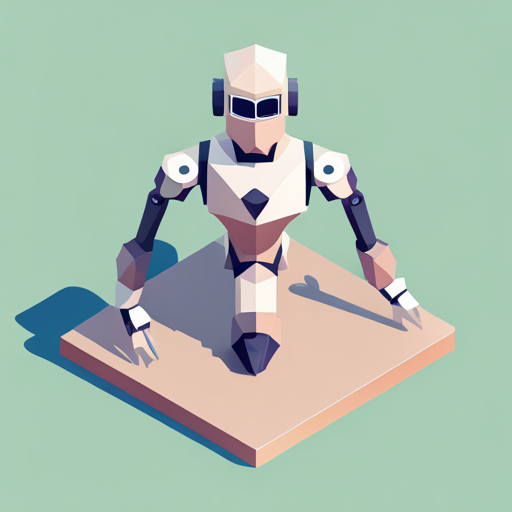 isometric perspective, plastic materials, bot, app mascot, geometric shapes, vibrant colors