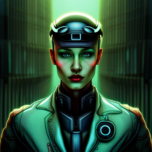 cybernetic-human, dystopian, neon, retro-futuristic, robot-soldier, augmented-reality, post-apocalyptic