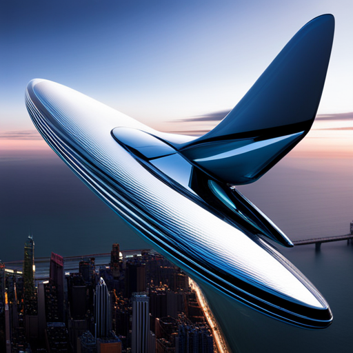 futuristic aircraft, sleek design, metallic finish, advanced technology, aerodynamic shape, efficient propulsion, autonomous navigation, cockpit interior, aviation engineering, propulsion system, cutting-edge materials, flight dynamics, futuristic control systems