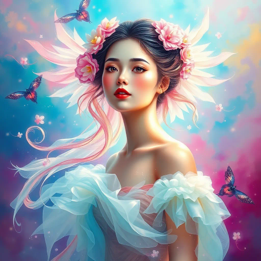 adorable heroine, full figure, photorealistic rendering, hyper-realistic textures, soft lighting, vibrant palette, harmonious composition, ethereal mood, contemporary artistry, fine details, expressive gaze, dynamic pose, whimsical aura, gentle movement, enchanting allure, intricate patterns, subtle tones, contemporary influences, captivating expression, elegant posture, captivating presence, dreamy atmosphere