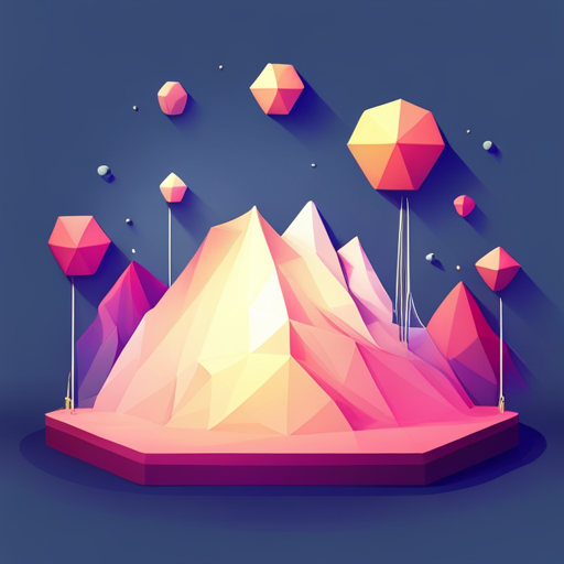 A small, low-poly icon representing a sci-fi antenna dish with a retro-futuristic twist, featuring sharp angles, simple geometry, a vibrant color scheme, metallic texture, and a sense of angular movement that captures the thrill of space exploration