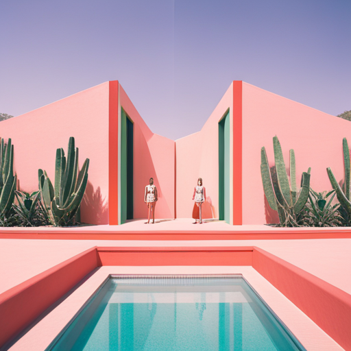 pastel colors, symmetrical framing, art deco, retro-futuristic, whimsical, nostalgia, vintage props, quirky characters, wide angle shots, repetition, detailed set designs