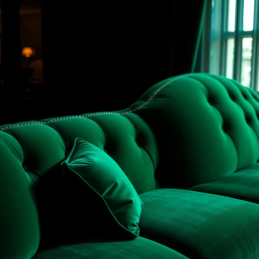 velvet upholstery, intricate textures, baroque elegance, rich color palette, chiaroscuro lighting, detailed craftsmanship, intimate framing, luxurious ambiance, renaissance influence, tactile realism, soft focus, contemporary twist, high resolution, artistic flair, vibrant tones, opulent design, complex patterns, dramatic shadows, close-up perspective, inviting warmth