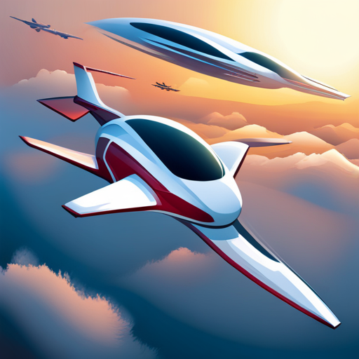 flying car, futuristic, vector