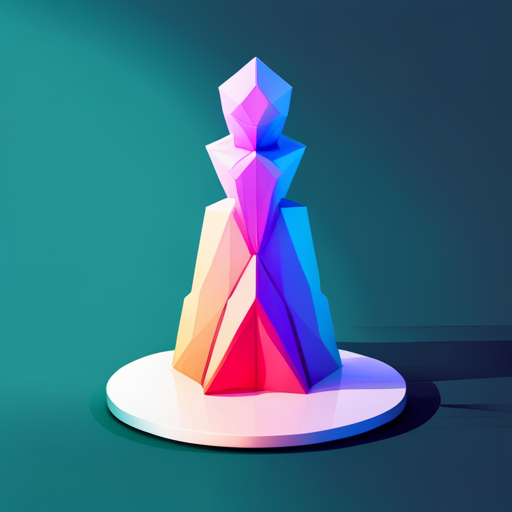 abstract, geometric shapes, bright colors, low-poly, futuristic, technology, artificial intelligence, signal, news, app icon, branding