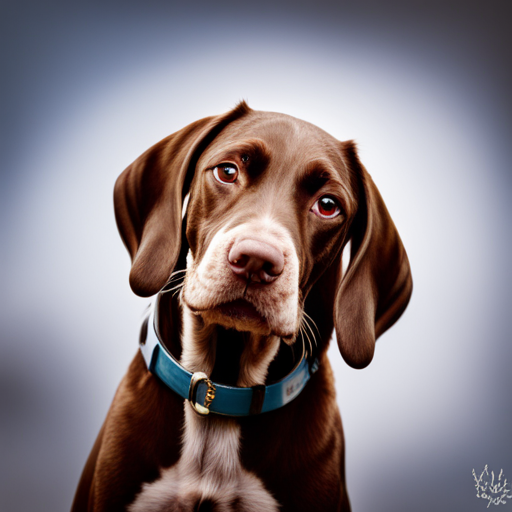 nature, animals, photography, portrait, dog, puppy, German shorthair pointer, cute, adorable, pet, wildlife, outdoor, playful, energetic, curious, German pointer puppy, wildlife photography, sunlight, warm tones, close-up, furry, wagging tail, wet nose, expressive eyes