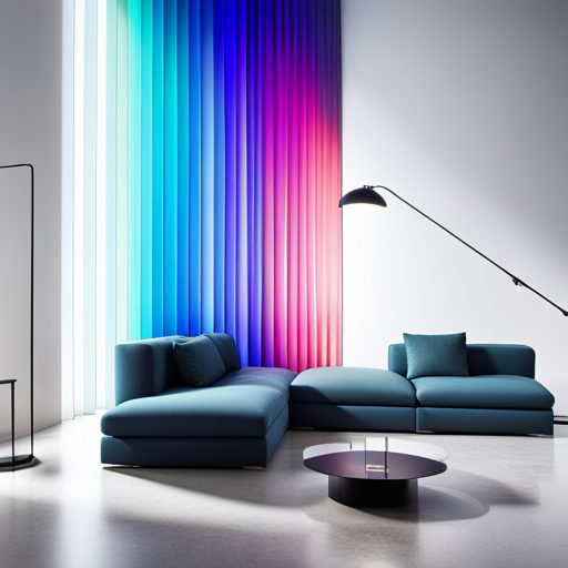 Futuristic, minimalistic, monochromatic palette, metallic textures, iridescence, expert craftsmanship, RGB color scheme, innovation, contemporary aesthetics