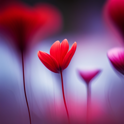 macro photography, romanticism, symbolism, nature, floral arrangement, color contrast, depth of field, Henri Fantin-Latour, greenery, love, fragility