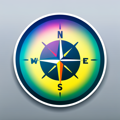 news, compass, app icon, technology, digital, modern, sleek, vibrant colors, minimalistic design