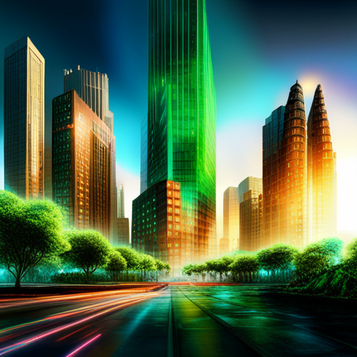 futuristic, sci-fi, city, nature, good guys, win, neon lights, cyberpunk, dystopian, utopian, advanced technology, environmental harmony, victory, rebellion, bright colors, dark alleys, towering skyscrapers, lush greenery, futuristic architecture, cybernetic enhancements, luminous signs, resilient heroes, urban jungle, digital age, sustainable ecosystem