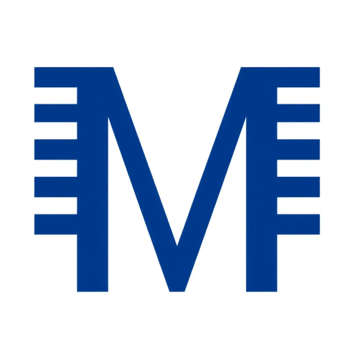 geometric design, lettermark logo, abstract composition, bold parallel strokes, V-shaped bridges, hierarchy levels, indigo blue, minimalistic vector art, flat design, clean lines, stark contrast, modern typography, precise angles, architectural influence, symmetry, spatial arrangement, contemporary aesthetics, visual hierarchy, white negative space, simplicity, structural balance