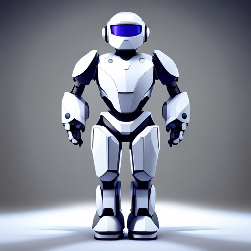 Minimalist, geometric robot sculpture, cuteness with simplicity, features cute geometric shapes, white space and light sources emphasize low-poly texture