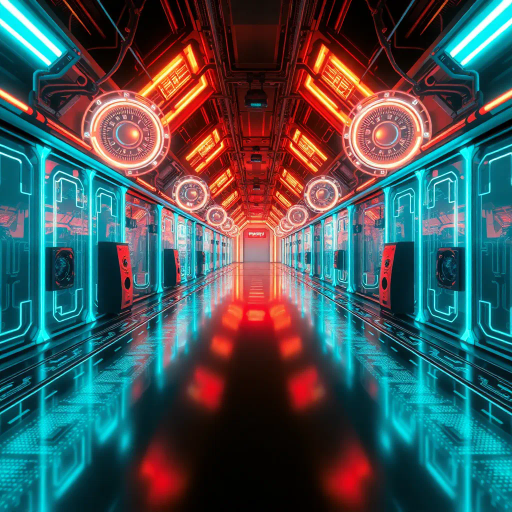 futuristic, electro-optical detectors, luminous glow, Nikola Tesla inspired, Art Deco influences, bioluminescent touches, interplay of light and shadow, technological innovation, high contrast, vibrant neons, circuit patterns, Leonardo Da Vinci elements, sleek modernity, dynamic composition, scientific exploration, electric fields, intricate details, metaphoric depth, digital synthesis, avant-garde, surreal perspective, cutting-edge technology, ethereal ambience, energy flow, visionary concepts, minimalist elegance, seamless integration, progressive aesthetics, reflective surfaces