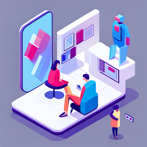 Isometric perspective, Plastic materials, Bot, App mascot, Geometric shapes, Vibrant colors