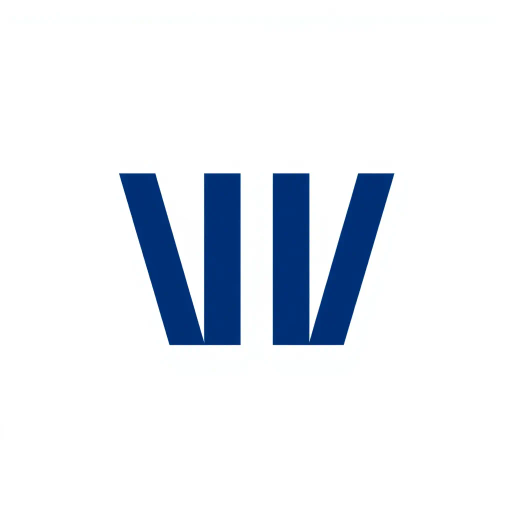 bold letter M, parallel strokes, tapering structure, upward hierarchy, indigo blue, geometric precision, vector design, minimalist aesthetic, structural elegance, balance and symmetry, clean composition, white background, modernist influences, Bauhaus geometry, minimal lines, disciplined form, artistic clarity, abstract expression, Kandinsky inspiration, harmonious contrast, flat color fields, innovative typographic elements, Swiss design principles, mid-century modern vibes