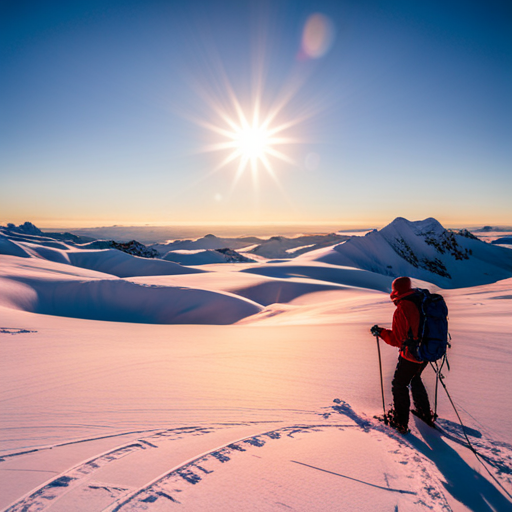 adventurous explorers, vast icy landscapes, snowy terrain, bitter cold winter, snow-capped mountains, heavy snowfall, polar bears, aurora borealis, trekking poles, sleds, survival gear, expedition, determination, courage, endurance