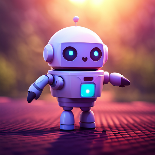 tiny, cute, robot, front view, low poly, rubber, geometric shapes, pastel colors, toy-like, childlike, playful, minimal