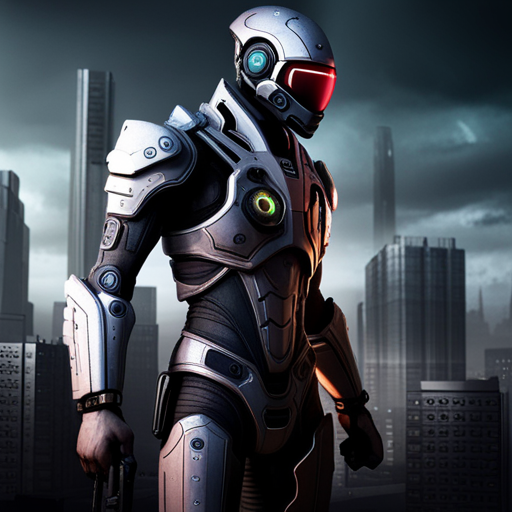 cyborg, augmentations, technology, war, futuristic, post-apocalyptic, military, metal, artificial intelligence, dystopia, desolate, ruins, destruction, machine, robotic, armor, combat, mission, survival, battle, machine uprising, rebellion, future tech, humanoid, synthetic, dark, sinister, strength, power, advanced weaponry