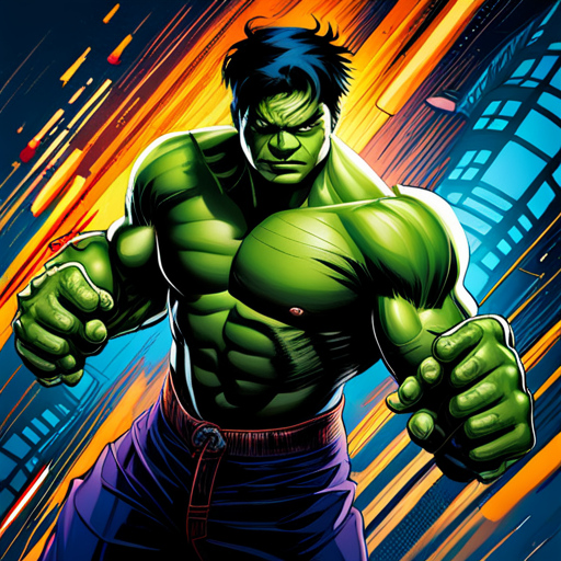 Hulk, Spider-Man, Marvel Comics, superhero, action, dynamic, punch, strength, agility, green, red, gamma radiation, web-slinging, New York City, skyscrapers, intense, powerful, dramatic, battle, heroics, iconic, panel, splash page, motion lines, sound effects, energy, power-up, fight scene