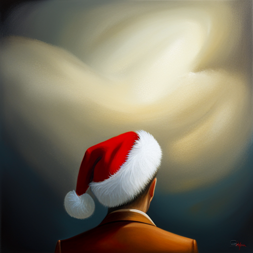 santa hat, brown background, oil painting, Brian Despain, behance contest winner, tonalism, hyper realism, speedpainting