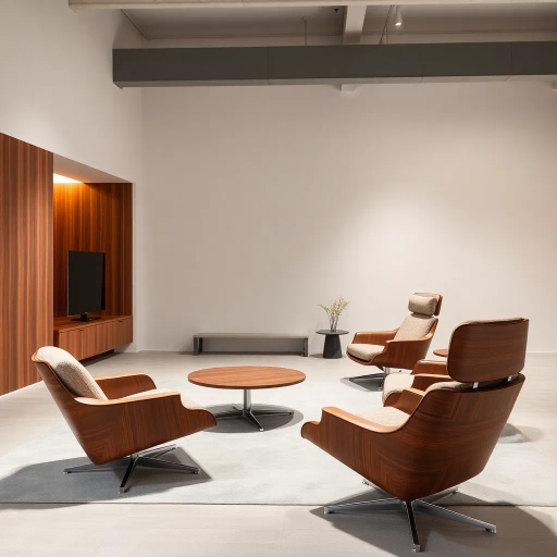 futuristic, avant-garde, sleek lines, Scandinavian design, Bauhaus influences, warm lighting, minimalist elegance, bold textures, vibrant colors, handcrafted aesthetic, mid-century modern, organic forms, ergonomic shapes, artistic sophistication, wooden materials, soft upholstery, delicate craftsmanship, vintage flair, contemporary style, immersive ambiance, high-end luxury, dynamic composition, nostalgic charm, artistic curation, harmonious balance, sculptural presence