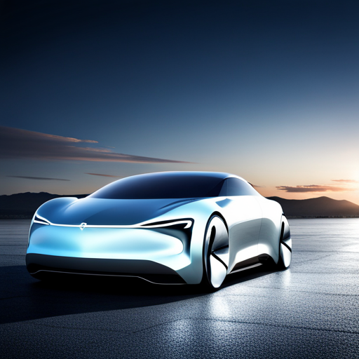 sleek design, futuristic, aerodynamic, electric, autonomous, carbon fiber, metallic finish, neon lighting, speed, angular lines, high-tech, innovative technology, innovative materials, minimalist, monochromatic, concept vehicle