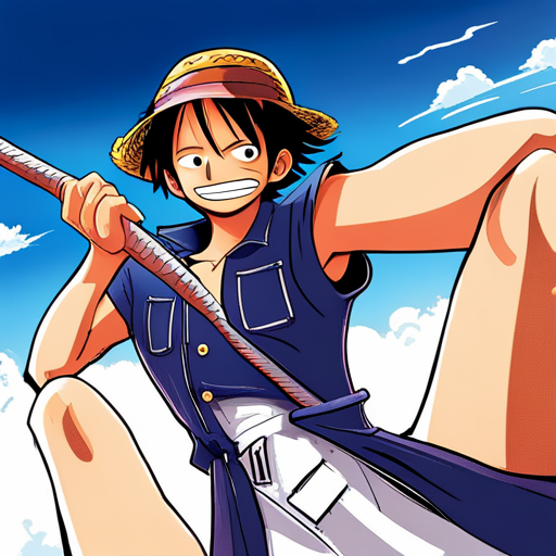 One Piece characters, manga, anime, Shonen Jump, Eiichiro Oda, Japanese style, action-packed, vibrant colors, dynamic poses, pirate theme, sea adventure, Straw Hat Pirates, Monkey D. Luffy, Roronoa Zoro, Nami, Usopp, Sanji, Tony Tony Chopper, Nico Robin, Franky, Brook, Grand Line, Devil Fruits, Haki, epic battles, humor, friendship, determination, exploration, treasure hunt, world-building, marine admirals, Yonko, epic saga, power levels, character development, supernatural abilities, visual storytelling, emotions, honor, loyalty, justice, iconic character designs, intricate costumes, distinct personalities, unique character quirks, childhood dreams, Nakama