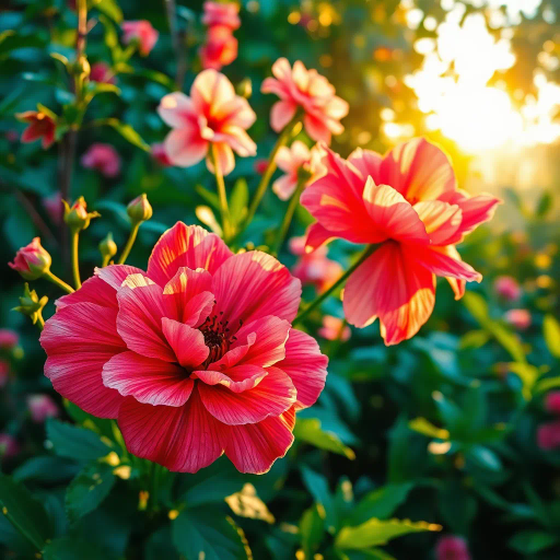 vibrant flowers, botanical art, surrealism, rich textures, Claude Monet, expressionism, ethereal glow, intricate details, vivid colors, atmospheric depth, delicate petals, dynamic composition, spring serenity, artistic elegance, garden symphony, burst of life, soft gradients, harmonious blending, natural elegance, transcendent beauty, impressionist influence, luminous atmosphere, pastel palette, fluid brushwork, dreamlike landscape, effervescent energy, organic forms, visual melody, artistic finesse, painterly nuance, emotion-laden scenes, contemplative ambiance