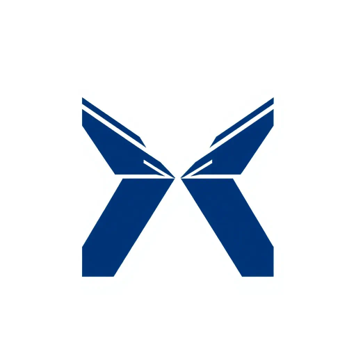 geometric design, lettermark logo, abstract composition, bold parallel strokes, V-shaped bridges, hierarchy levels, indigo blue, minimalistic vector art, flat design, clean lines, stark contrast, modern typography, precise angles, architectural influence, symmetry, spatial arrangement, contemporary aesthetics, visual hierarchy, white negative space, simplicity, structural balance