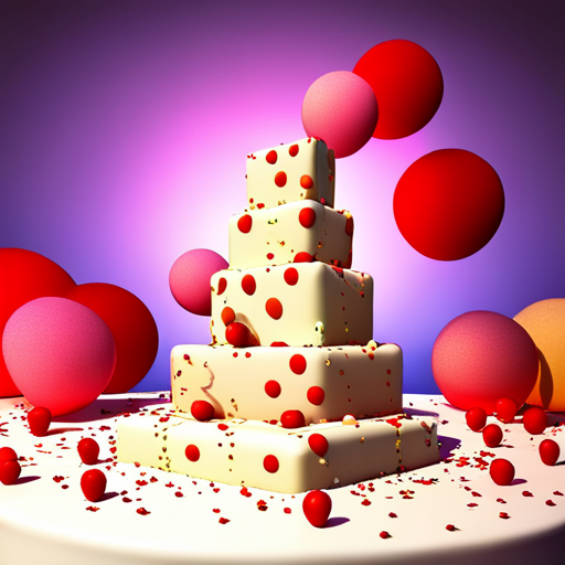 birthday, celebration, 3D, digital sculpture, colorful, balloons, candles, cake, party, festive, joy, happiness