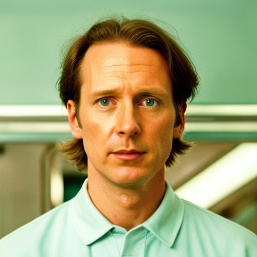 Wes Anderson, movie director, Her, science fiction, futuristic, retro, vintage, color blocking, pastel colors, quirky, melancholic, love story, unconventional romance, unique relationship, introspective, emotional, introspective characters, psychological, social criticism, consumerism, identity, technology, human condition, isolation, urban isolation, voice assistants, artificial intelligence, surreal, dreamlike, whimsical, quirky, unusual, atmospheric, nostalgic, character-driven, quirky, offbeat, oddball, imaginative, film noir, futuristic cities, moody lighting, faded colors, 1950s fashion