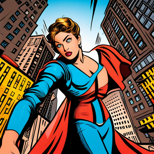 comic, pop-art, bold colors, ink outlines, action, superhero, speech bubbles, panels, panel layout, graphic storytelling, comic strip, motion lines