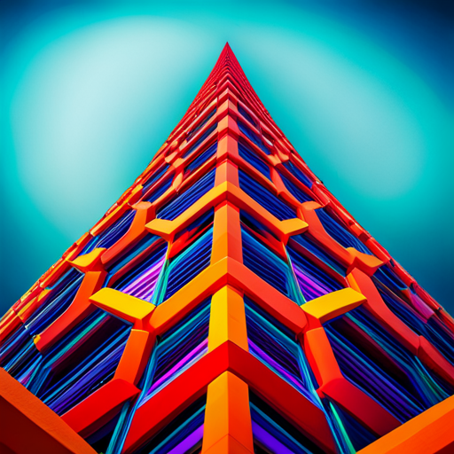 geometry, abstract, polygons, minimalism, digital, 3D, isometric, angular, shapes, vibrant, color, modern, contemporary, symmetry, clean, lines