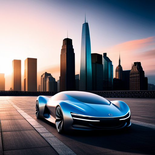 sleek, aerodynamic, futuristic, concept car, electric, autonomous, AI, cutting-edge, neon-lights, chrome, metallic, reflective surfaces, minimalist design