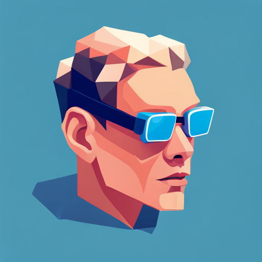 Isometric, Low-poly, Plastic, Bot, Sunglasses, White background, Geometric shapes