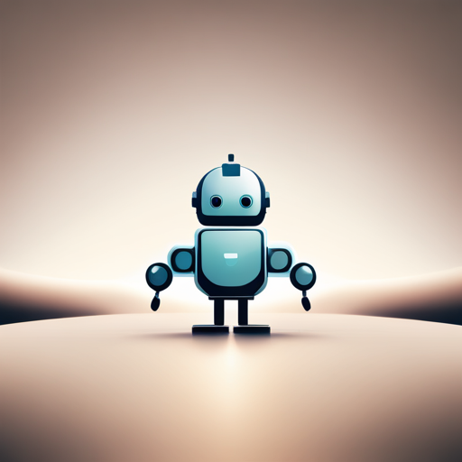 tiny robot, low poly, front-facing, abstract symbol, logo design, white background