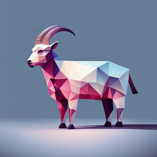 abstract, vector, low-poly, goat, robot, geometric shapes, sharp angles, polygonal, wireframe, minimalism, 3D modeling, robotic, futuristic, digital, artificial intelligence