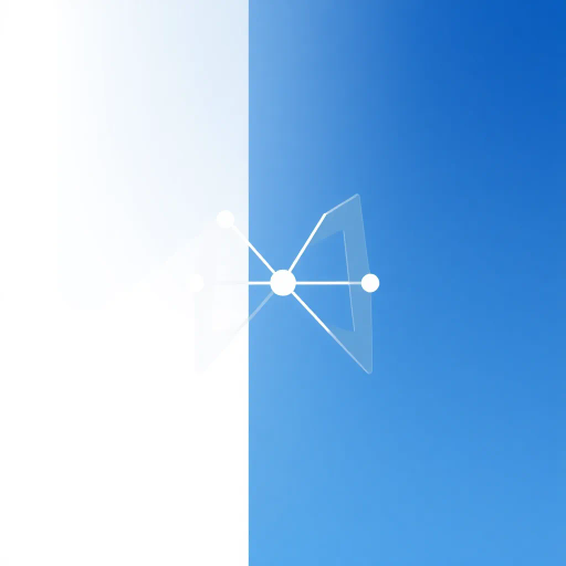 abstract letter M logo, parent node, child nodes, thin branching lines, tree hierarchy, indigo gradient, minimal vector design, white background, geometric abstraction, modernist influence, Bauhaus, clean lines, connection symbolism, hierarchical structure, conceptual design, negative space, visual balance, contemporary aesthetics