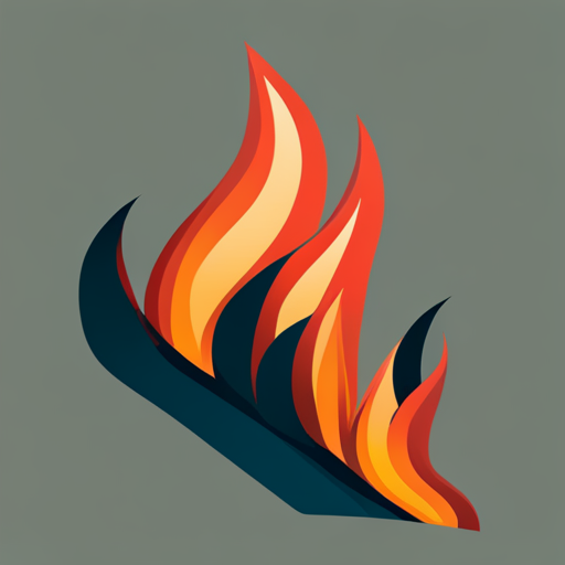 fiery, passionate, flames, heat, scorching, combustion, vector illustration, iconic, bold, explosive, red, orange, vectorized, digital art