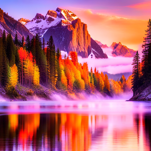 serene landscapes, vibrant colors, golden hour lighting, reflective waters, majestic mountains, lush forests, natural beauty, outdoor adventure, peaceful solitude, national parks, wilderness exploration, breathtaking vistas, tranquil lakes, scenic views, adventurous spirit, calm waters, tranquil atmosphere, remote destinations