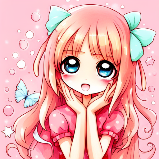 kawaii, manga, chibi, pastel colors, cute animals, magical girls, big eyes, adorable, whimsical, playful