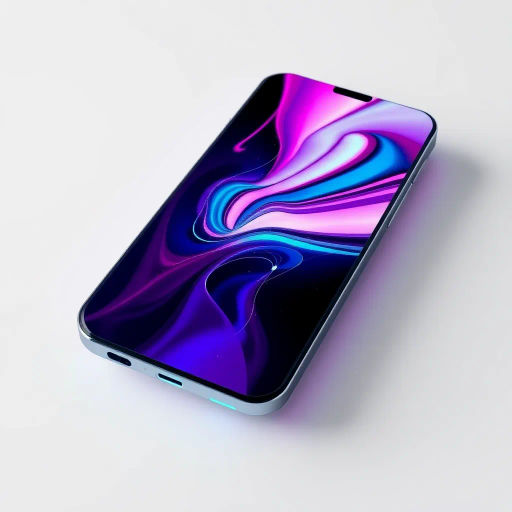 futuristic smartphone design, sleek curves, vibrant OLED display, cutting-edge technology, minimalist aesthetic, high gloss finish, Bauhaus influences, cyberpunk hues, neon lights, interactive holograms, dynamic user interface, ergonomic structure, Jean-Michel Basquiat inspiration, electric blue accents, avant-garde tech, digital era innovation, virtual connectivity, seamless integration, ultra-thin profile, contemporary digital communication, sleek geometry, luminous contrasts, immersive lighting, neo-futurism, dynamic composition, virtual vistas, radiant textures, digital synthesis