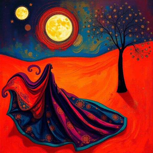 Arabian beauty, vibrant colors, flowing garments, intricate designs, warm lighting, exotic elegance, Henri Matisse influences, rich textures, cultural fusion, contemporary elements, radiant atmosphere, captivating gaze, dynamic movement, ornate patterns, harmonious balance, desert essence, vibrant allure, ethereal quality, sophisticated charm