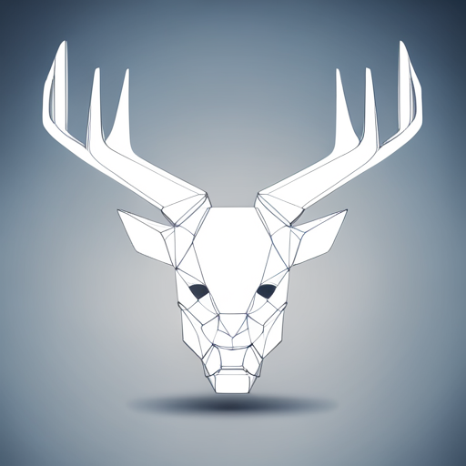 abstract, vectors, geometric shapes, low-poly, small, goat, antlers, robots, technology, future, surrealism