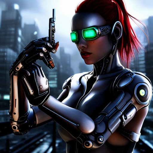 bionic implants, artificial intelligence, militaristic, post-apocalypse, futuristic, dystopian, cyberpunk, robotic enhancements, genetic engineering, technological advancements, rebellion, cyborgs, dark colors, advanced weaponry, mechanical augmentations, AI rebellion, advanced robotics, urban decay, survival