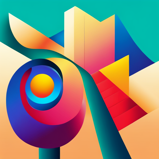 geometric shapes, neon colors, retrofuturism, vector graphics, abstract art