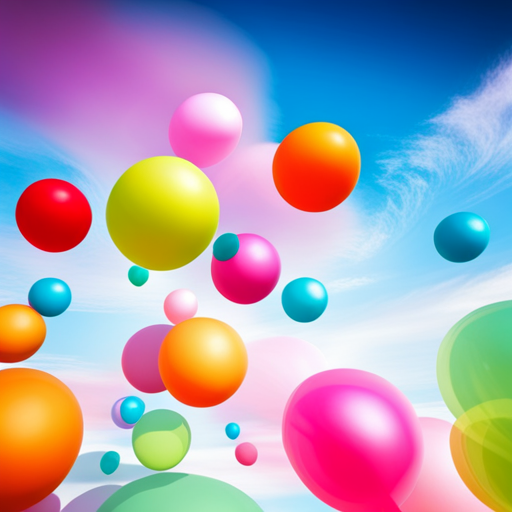 colorful-balloons, surreal, dreamlike, floating, whimsical, fairytale, imagination, magical-realism, soft-lighting, vibrant-colors, wonder, ethereal, fantasy-world, surrealism, childhood, joy, happiness