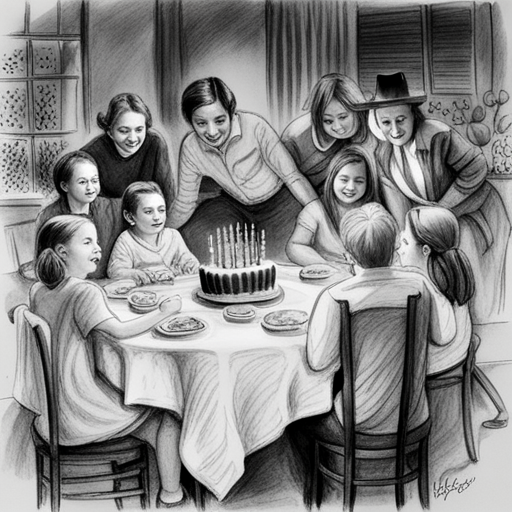 birthday celebration, pencil sketch, templates